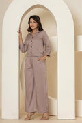 Grey Luxe Cotton Co-Ord Set - Grey Luxe Cotton Co-Ord Set - Palla Jaipur - Palla Jaipur