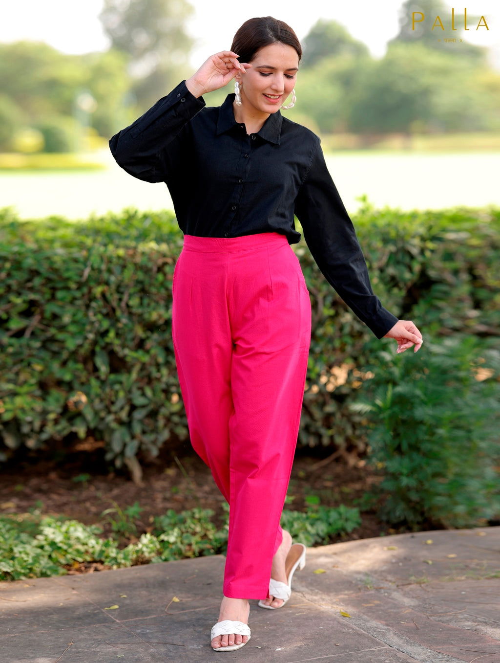 Hot Pink Cotton Pant - Hot Pink Cotton Pant - Palla Jaipur - Palla Jaipur