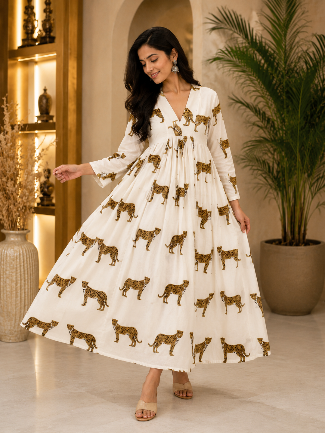 Cheetah Handblock Dresss