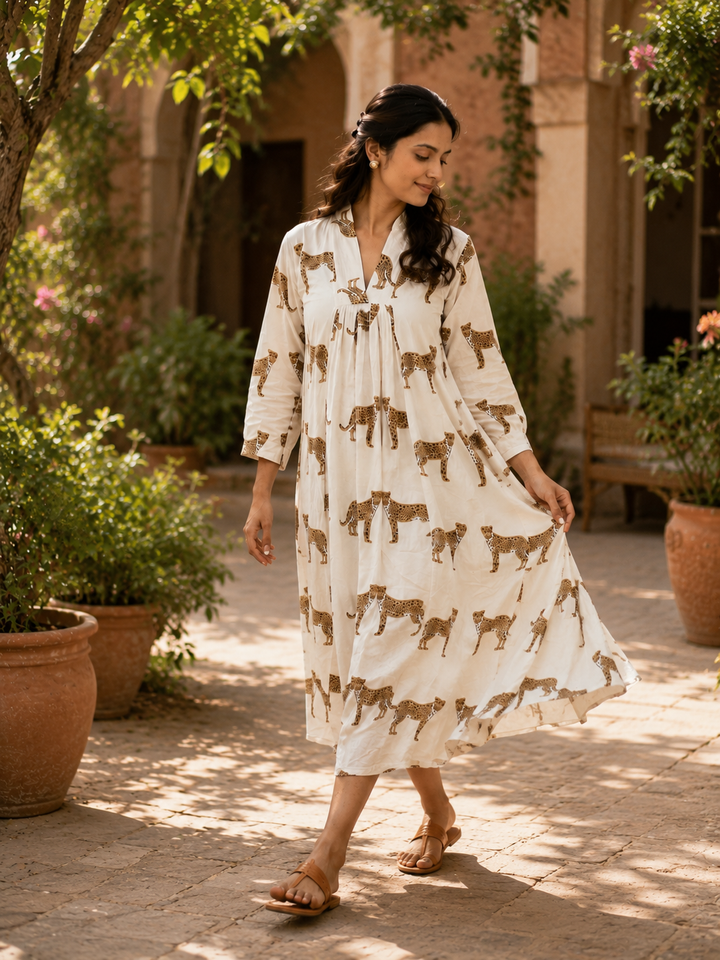 Cheetah Handblock Dresss