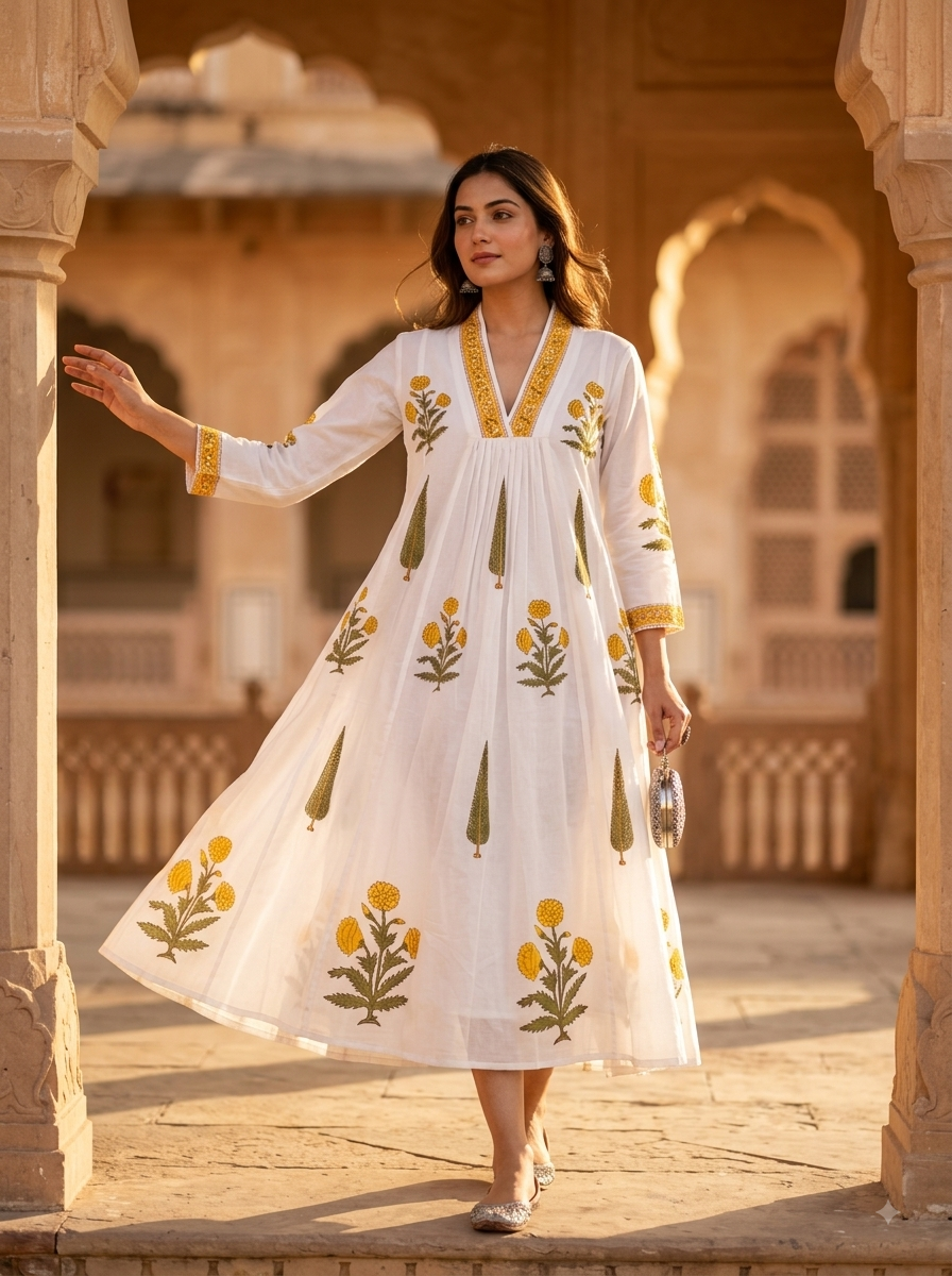 Noor Bagh Handblock Dress