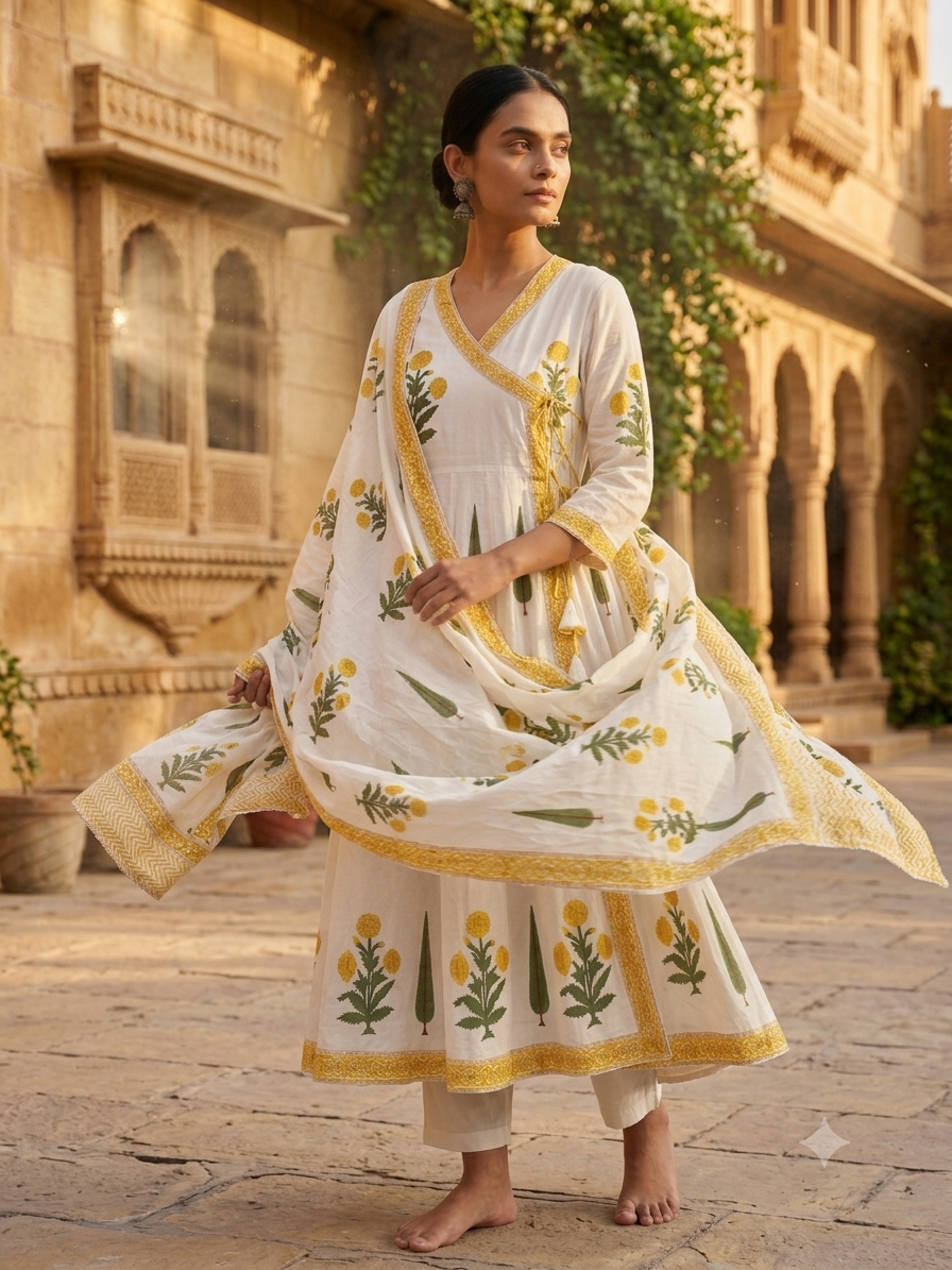 Genda Gul Angrakha Salwar suit