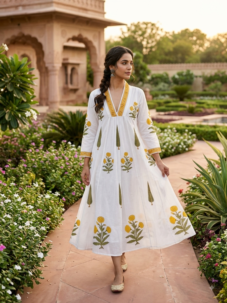Noor Bagh Handblock Dress