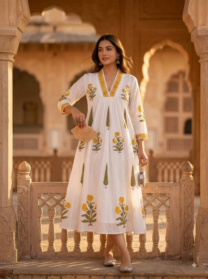 Noor Bagh Handblock Dress