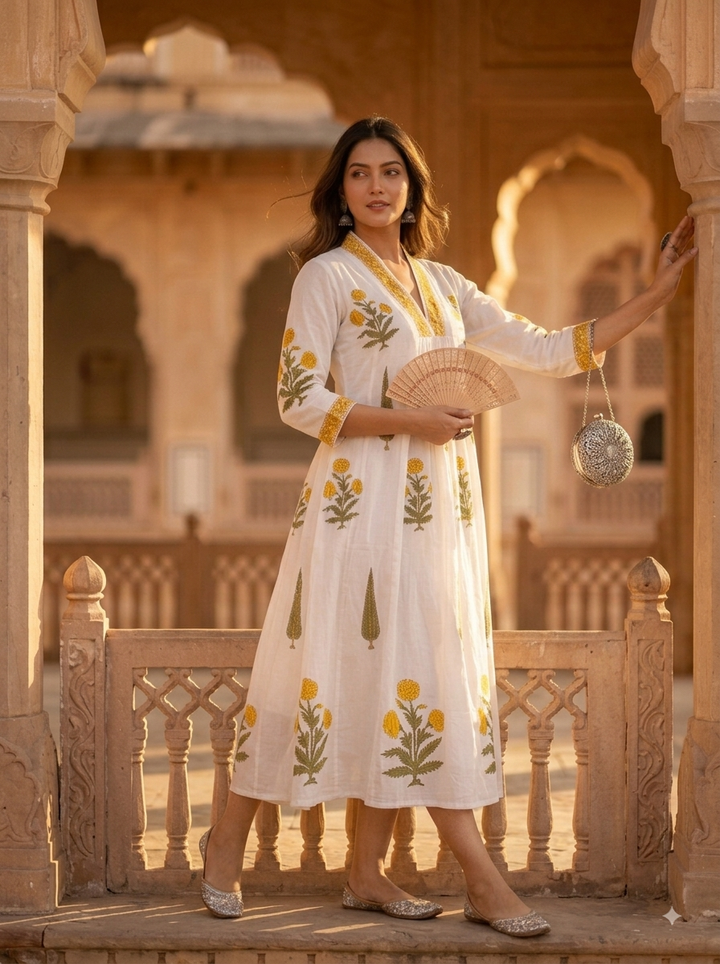 Noor Bagh Handblock Dress
