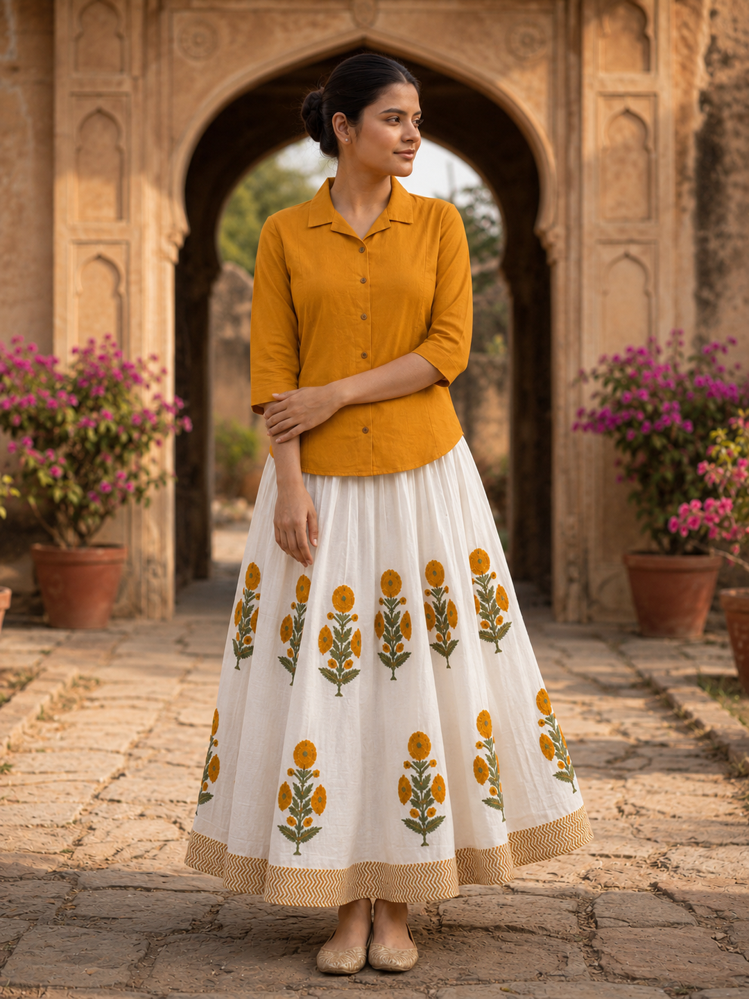 Bella Cotton Shirt & Skirt Co-Ord Set