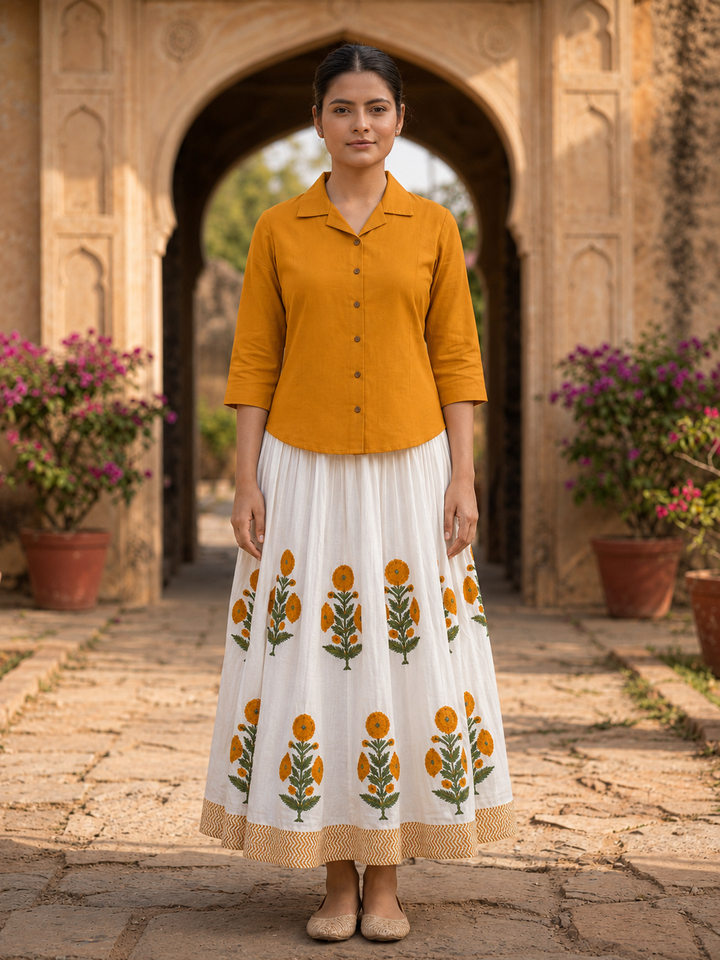 Bella Cotton Shirt & Skirt Co-Ord Set