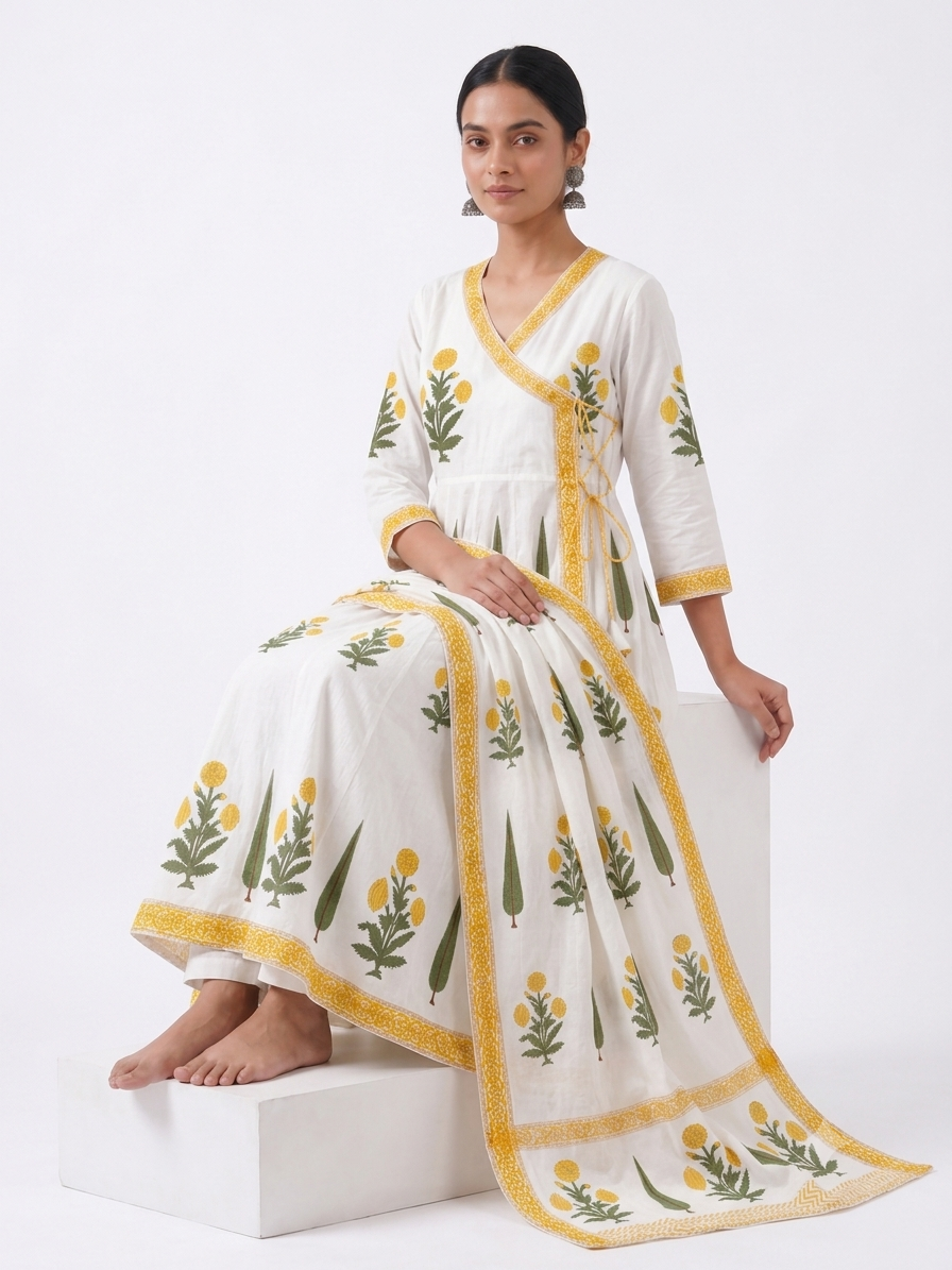 Genda Gul Angrakha Salwar suit
