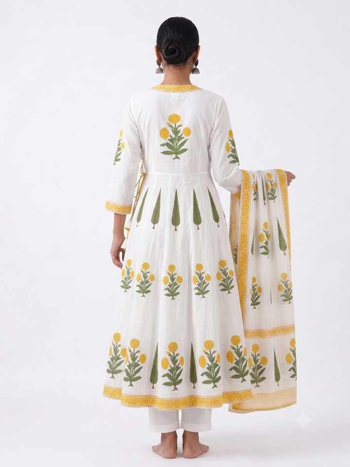 Genda Gul Angrakha Salwar suit