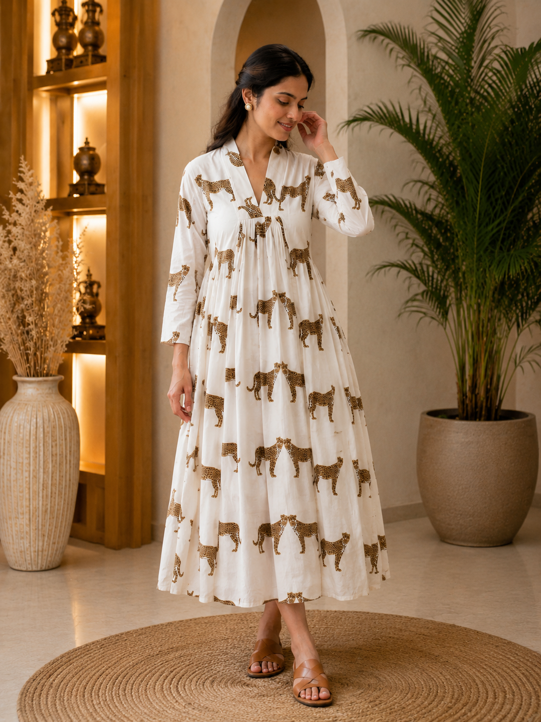 Cheetah Handblock Dresss