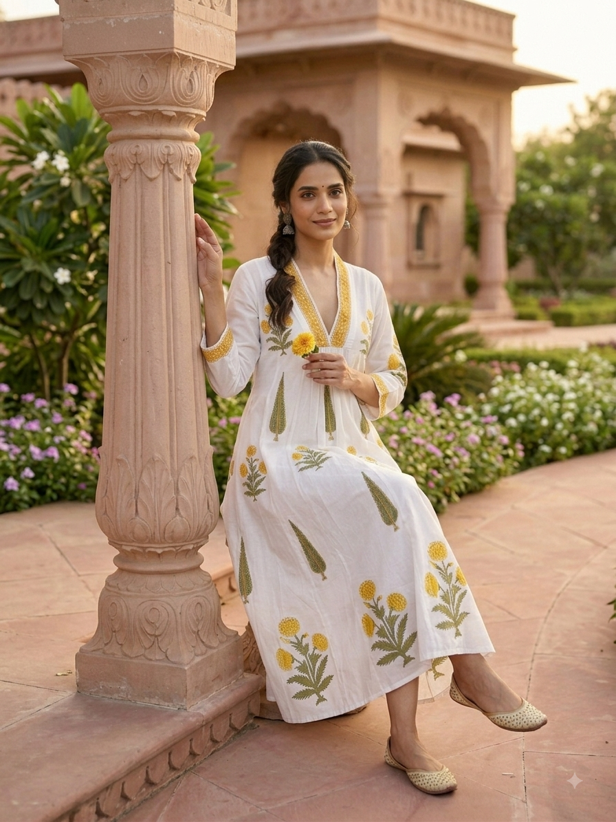 Noor Bagh Handblock Dress