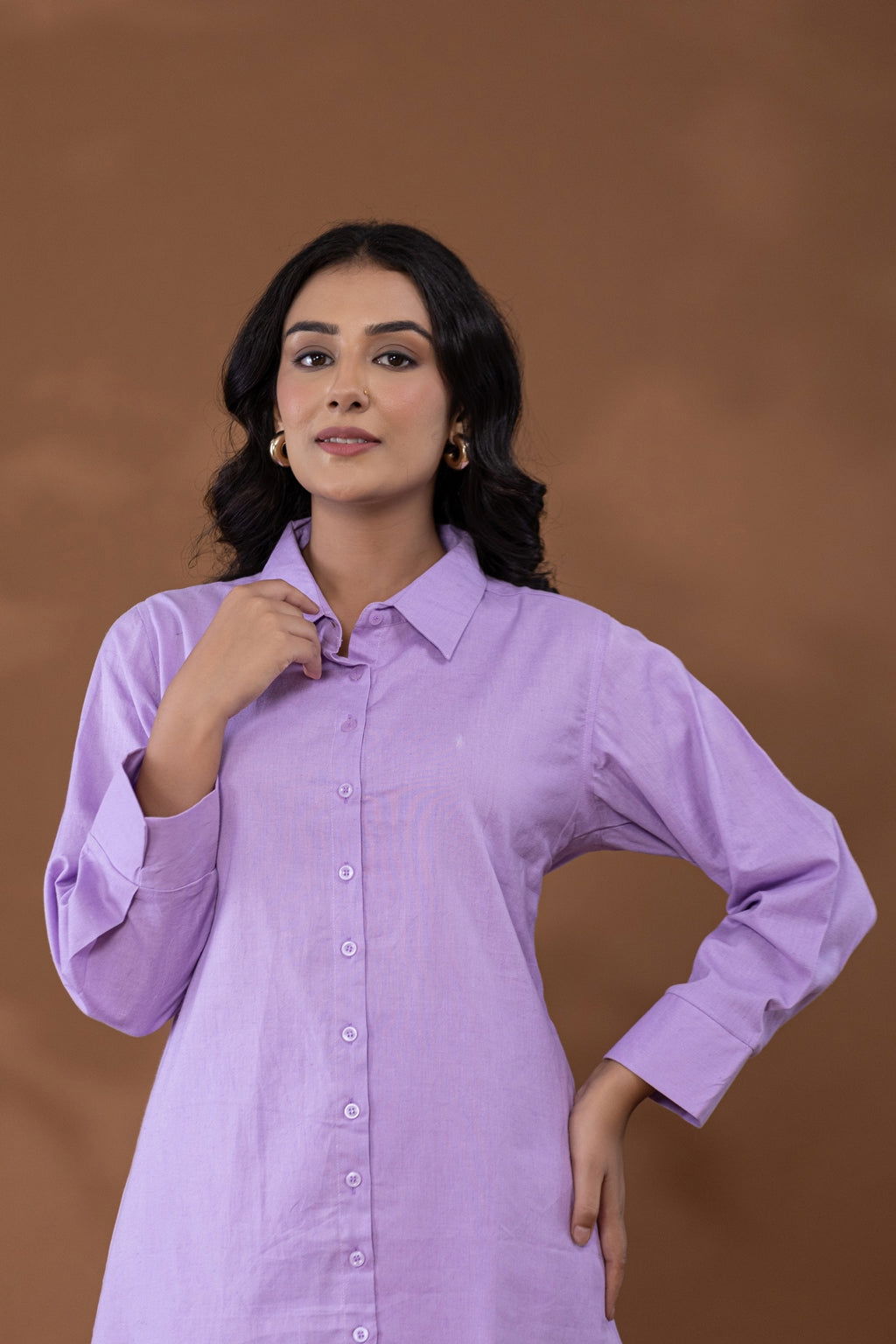Lilac Cotton Linen Co-Ord Set - Lilac Cotton Linen Co-Ord Set - Palla Jaipur - Palla Jaipur