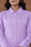 Lilac Cotton Linen Co-Ord Set - Lilac Cotton Linen Co-Ord Set - Palla Jaipur - Palla Jaipur