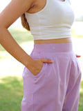 Lilac Cotton Linen Pants - Lilac Cotton Linen Pants - Palla Jaipur - Palla Jaipur