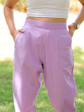 Lilac Cotton Linen Pants - Lilac Cotton Linen Pants - Palla Jaipur - Palla Jaipur