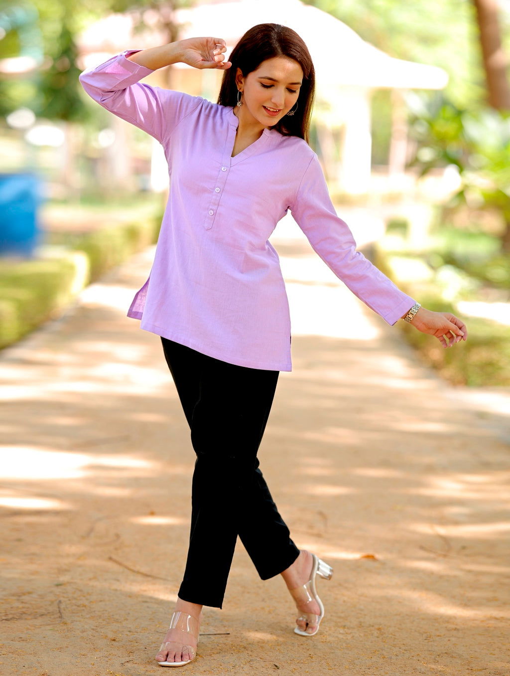 Lilac Short Kurti - Lilac Short Kurti - Palla Jaipur - Palla Jaipur