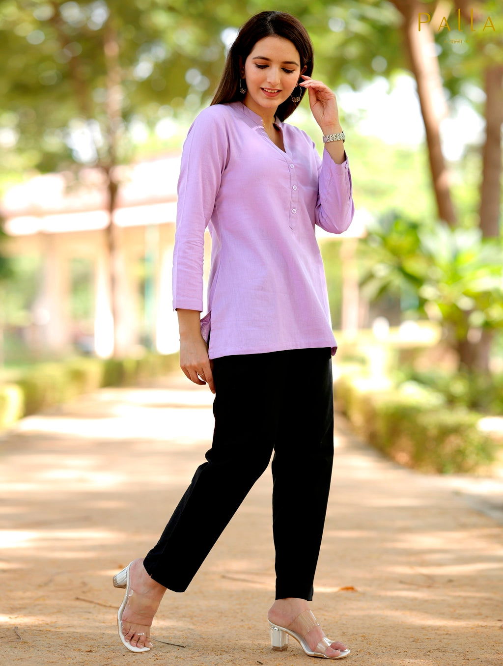 Lilac Short Kurti - Lilac Short Kurti - Palla Jaipur - Palla Jaipur