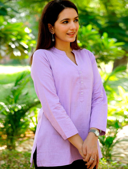 Lilac Short Kurti - Lilac Short Kurti - Palla Jaipur - Palla Jaipur