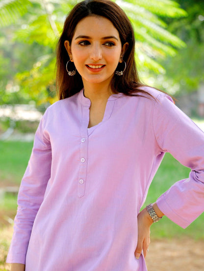 Lilac Short Kurti - Lilac Short Kurti - Palla Jaipur - Palla Jaipur