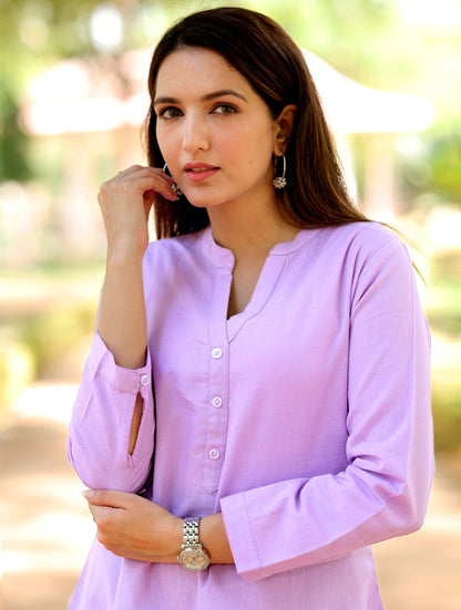 Lilac Short Kurti - Lilac Short Kurti - Palla Jaipur - Palla Jaipur