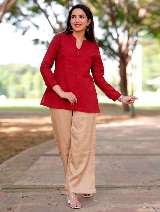 Maroon Short Kurti - Maroon Short Kurti - Maroon Short Kurti - Palla Jaipur - Palla Jaipur - Palla Jaipur