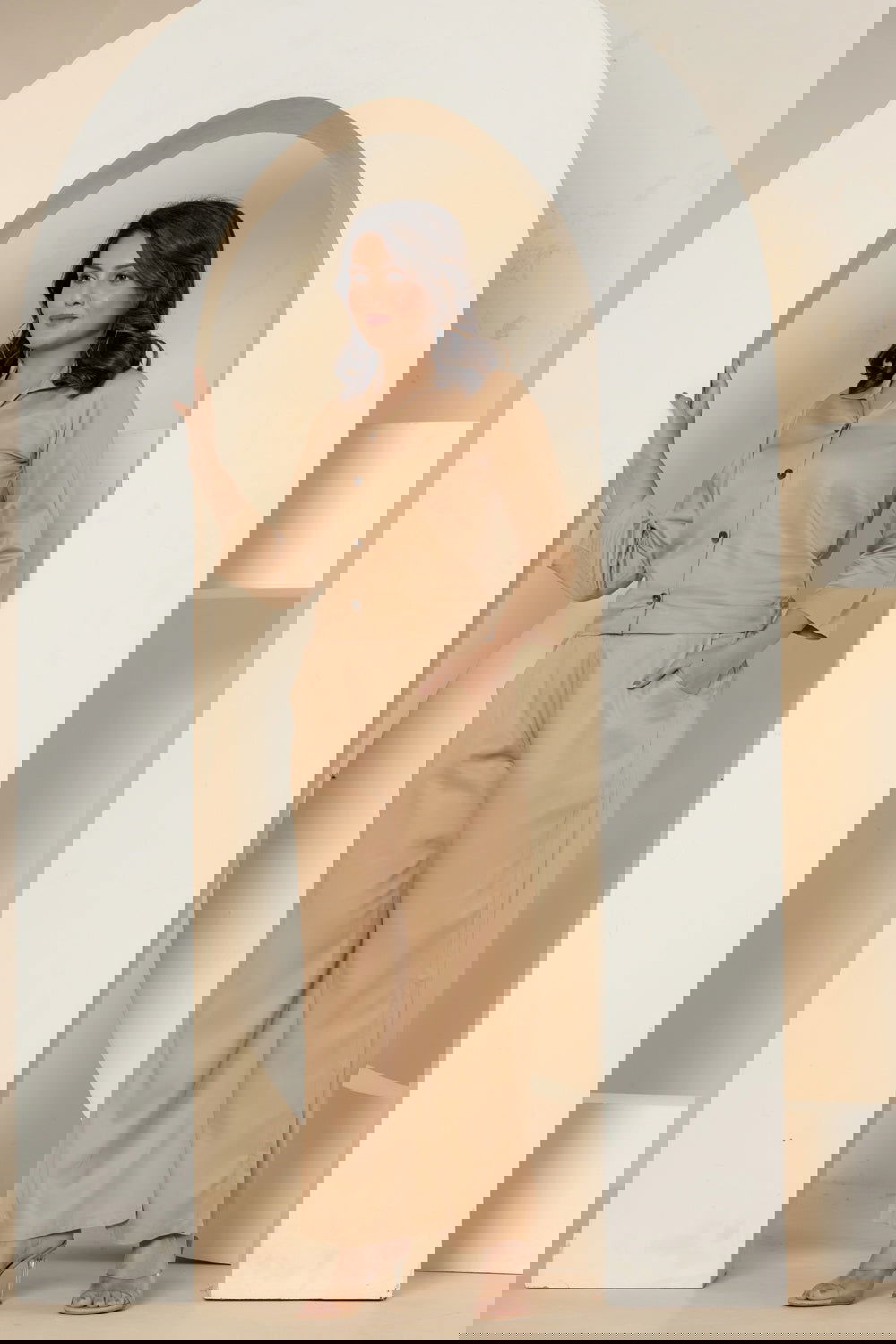 Mocha Brown Luxe Cotton Co-Ord Set - Mocha Brown Luxe Cotton Co-Ord Set - Palla Jaipur - Palla Jaipur