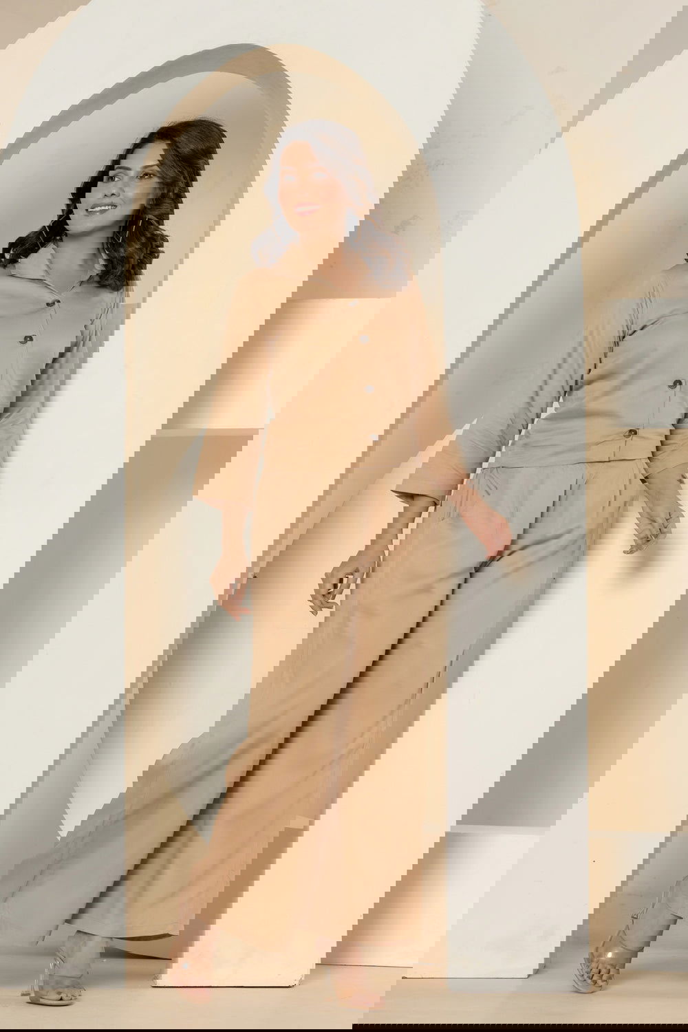 Mocha Brown Luxe Cotton Co-Ord Set - Mocha Brown Luxe Cotton Co-Ord Set - Palla Jaipur - Palla Jaipur