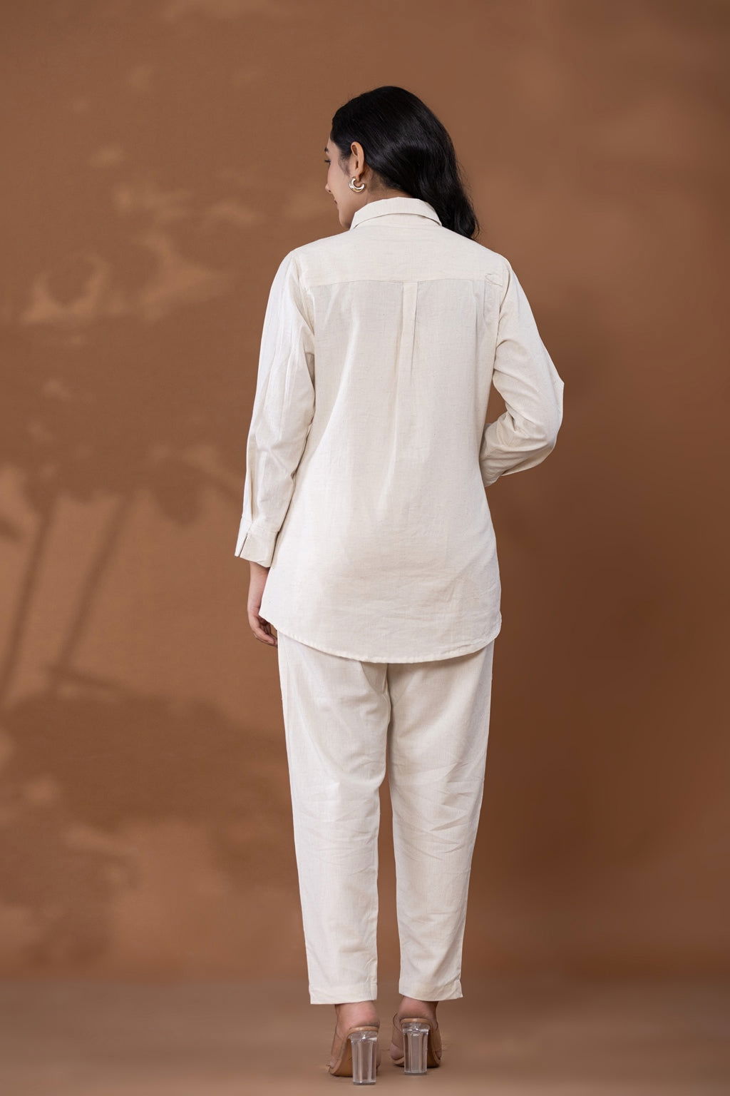 Natural Off White Cotton Linen Co-Ord Set - Natural Off White Cotton Linen Co-Ord Set - Palla Jaipur - Palla Jaipur