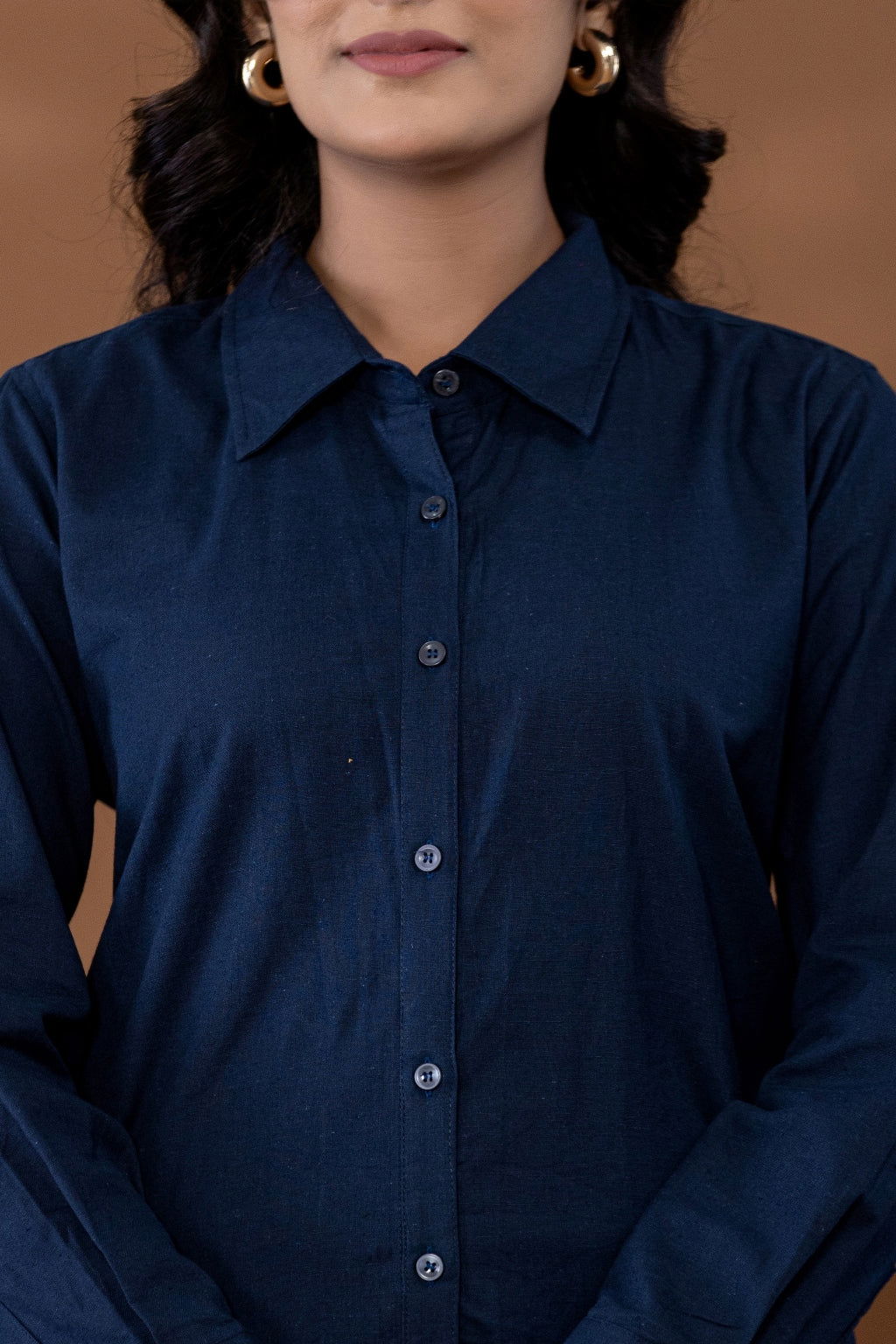 Navy Blue Cotton Linen Co-Ord Set - Navy Blue Cotton Linen Co-Ord Set - Palla Jaipur - Palla Jaipur