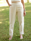 Off White Cotton Linen Pants - Off White Cotton Linen Pants - Off White Cotton Linen Pants - Palla Jaipur - Palla Jaipur - Palla Jaipur