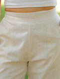 Off White Cotton Linen Pants - Off White Cotton Linen Pants - Palla Jaipur - Palla Jaipur