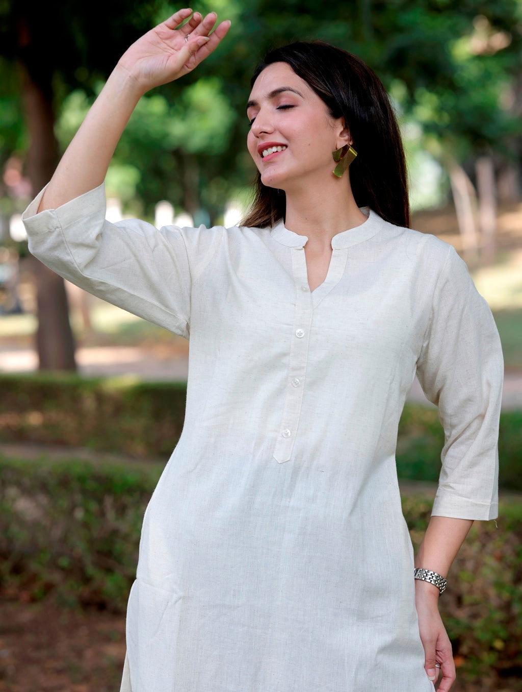 Off White Straight Kurti - Off White Straight Kurti - Palla Jaipur - Palla Jaipur