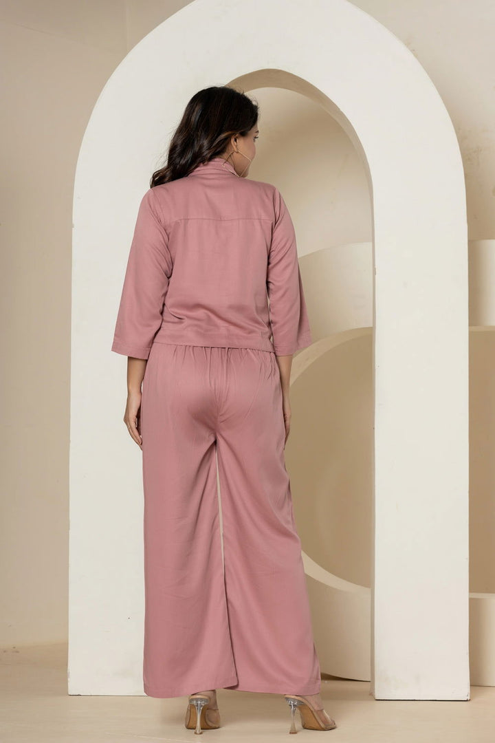 Peach Luxe Cotton Co-Ord Set - Peach Luxe Cotton Co-Ord Set - Palla Jaipur - Palla Jaipur