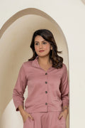 Peach Luxe Cotton Co-Ord Set - Peach Luxe Cotton Co-Ord Set - Palla Jaipur - Palla Jaipur