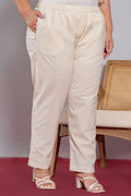 Plus Size Off White Long Kurta - Plus Size Off White Long Kurta - Palla Jaipur - Palla Jaipur