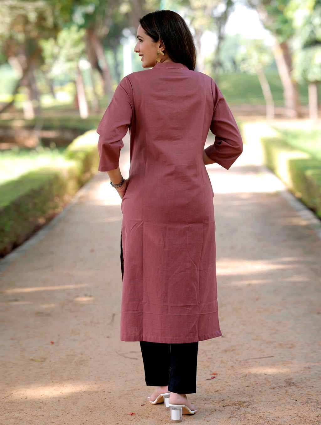 Rose Taupe Straight Kurti - Rose Taupe Straight Kurti - Palla Jaipur - Palla Jaipur