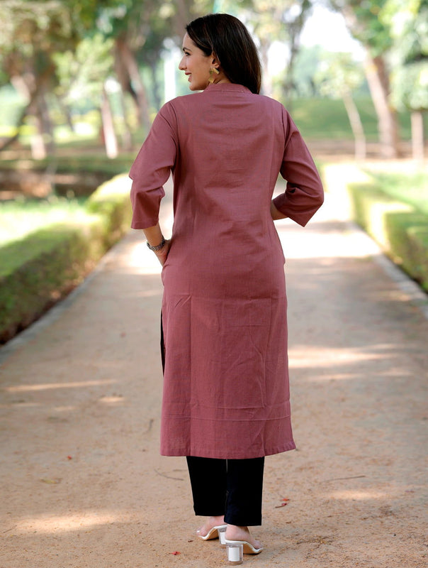 Rose Taupe Straight Kurti