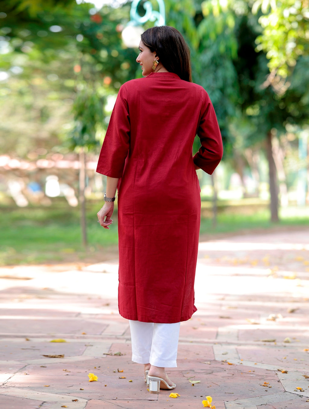 Maroon Straight Kurti