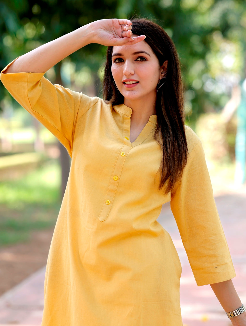 Yellow Straight Kurti