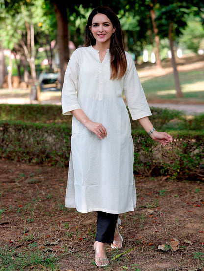 Off White Straight Kurti