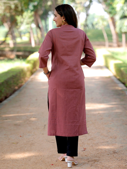 Rose Taupe Straight Kurti