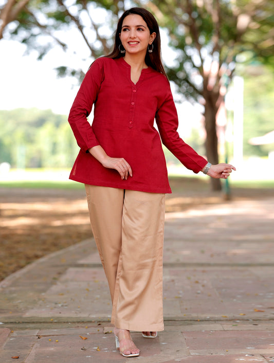 Maroon Short Kurti