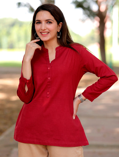 Maroon Short Kurti