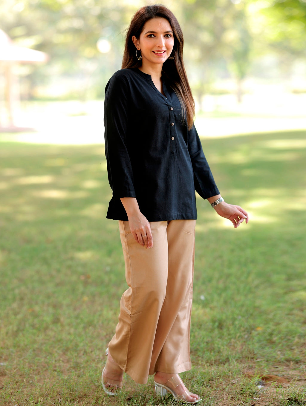 Bold Black Short Kurti