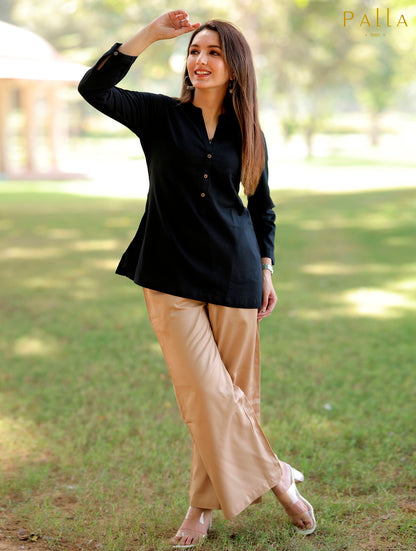 Bold Black Short Kurti