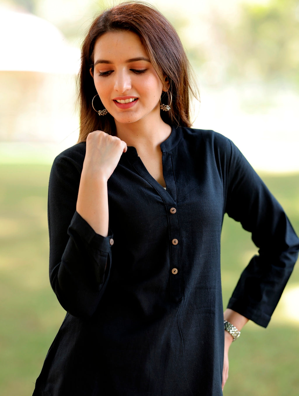 Bold Black Short Kurti