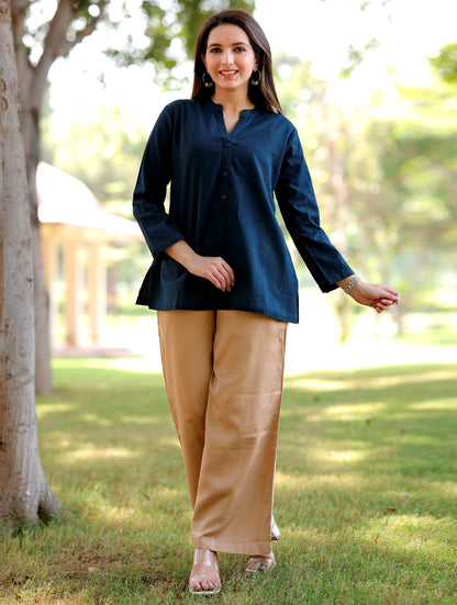 Navy Blue Short Kurti