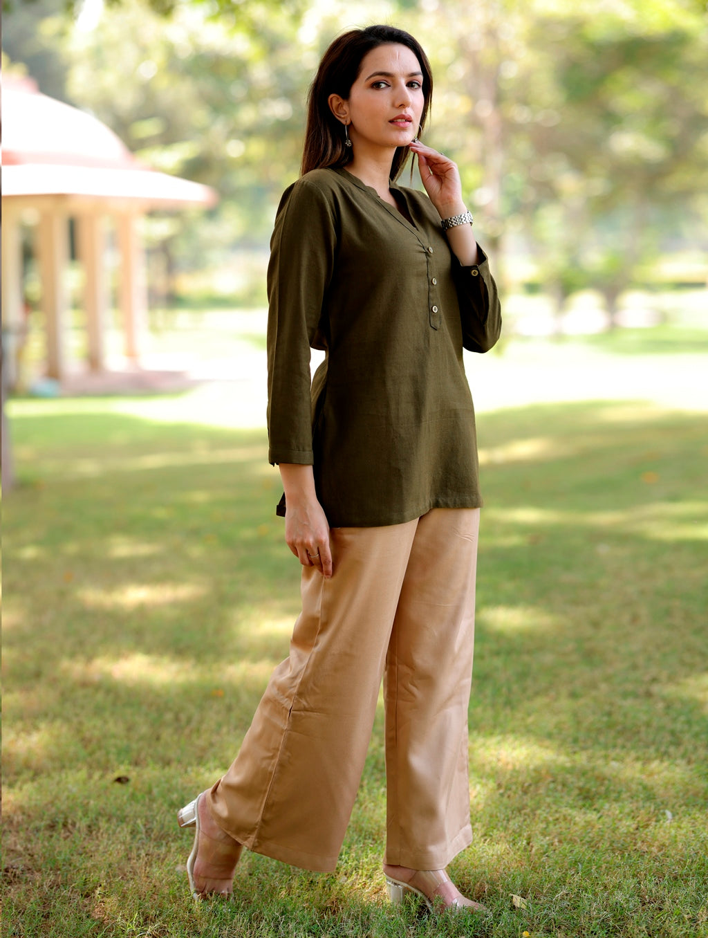 Bottle Green Short Kurti