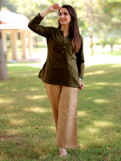 Bottle Green Short Kurti