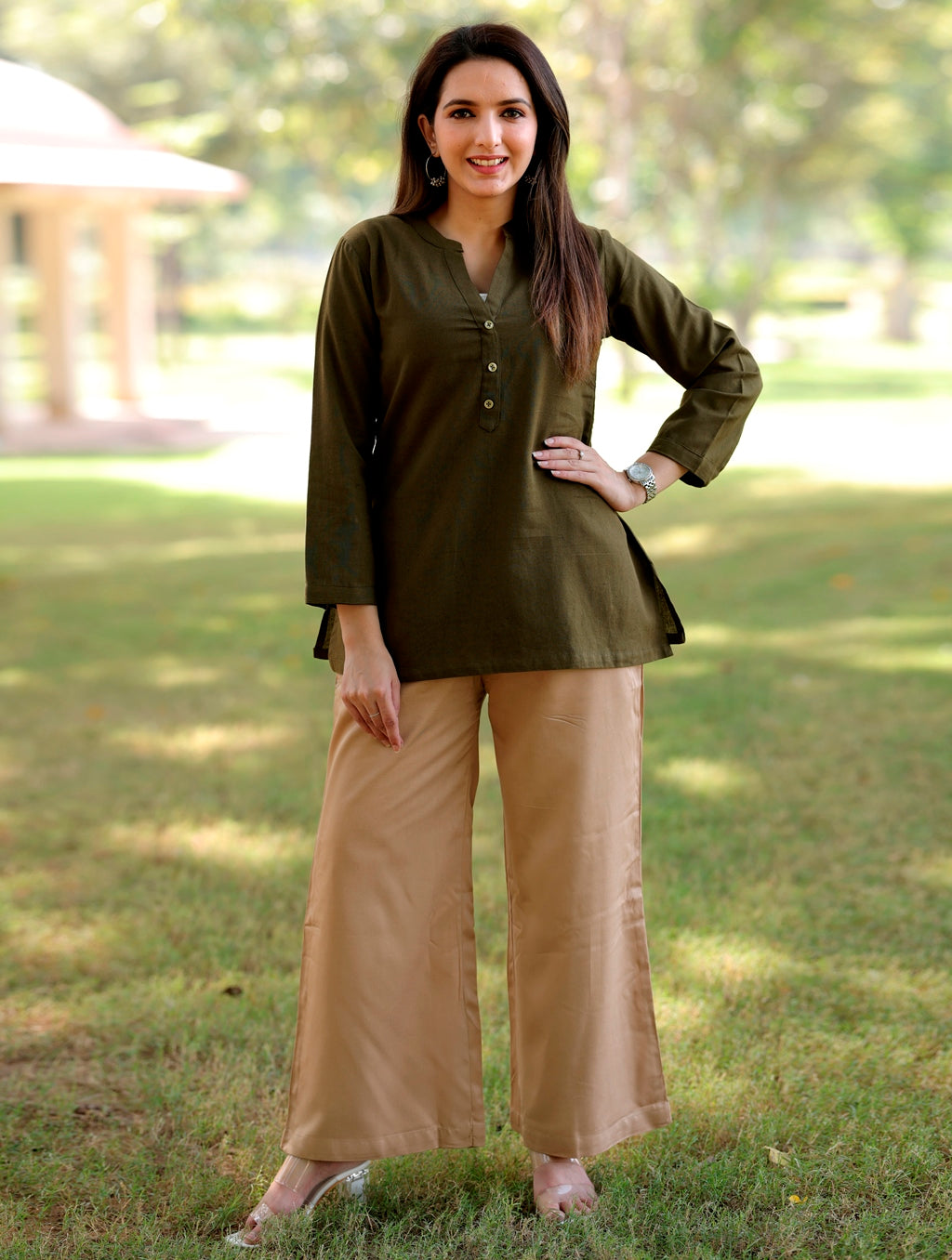 Bottle Green Short Kurti